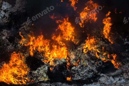 Preview: Red and yellow burning flames.