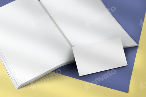 Preview: Magazine pages with business card