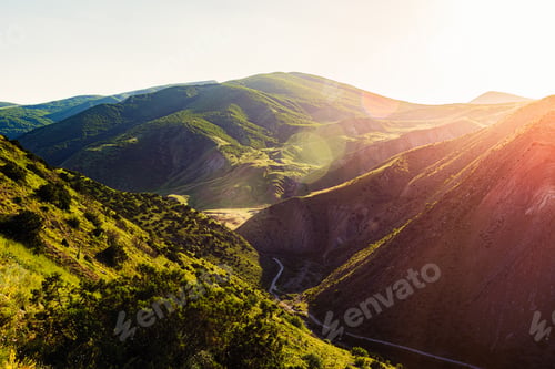 Preview: Amazing mountain landscape with a dirt road
