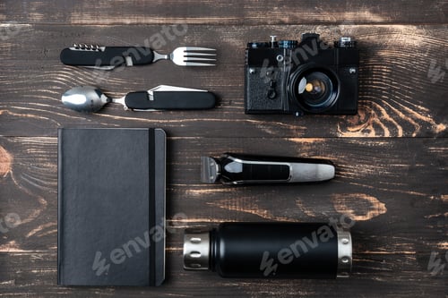 Preview: Trip concept - items of men's accessories