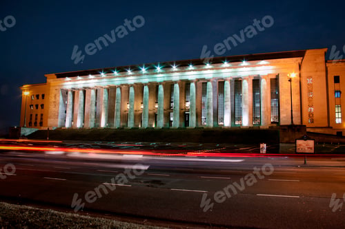 Preview: University of law building at night, Caba, Buenos Aires, Argentina