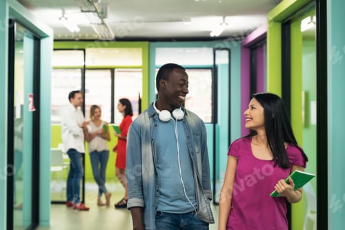 Preview: A students group learning at school academy.
