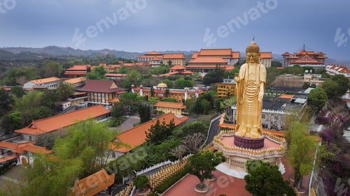 Preview: Buddha statue overlooks the serene landscapes of Fo Guang Shan Buddha Complex in Taiwan
