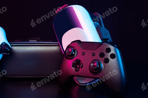 Preview: VR. Virtual Reality equipment on the table