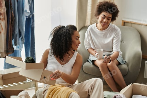Preview: LGBT Couple Creatively Upcycling Clothes Together in Cozy Living Room
