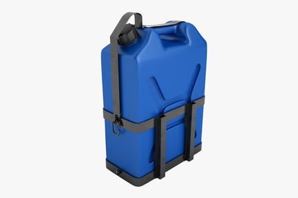 Preview: Blue Plastic Jerry Can with Metal Carrier
