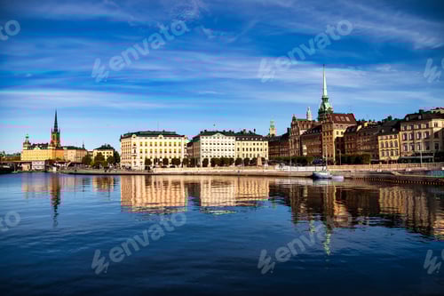 Preview: Serene Waterfront Reflection in Beautiful Stockholm, Sweden