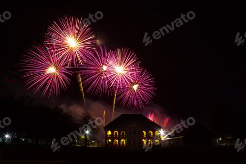 Visualização: Fogo de artifício noturno