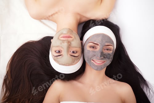Preview: Use of a face mask to the face two young women in a beauty salon