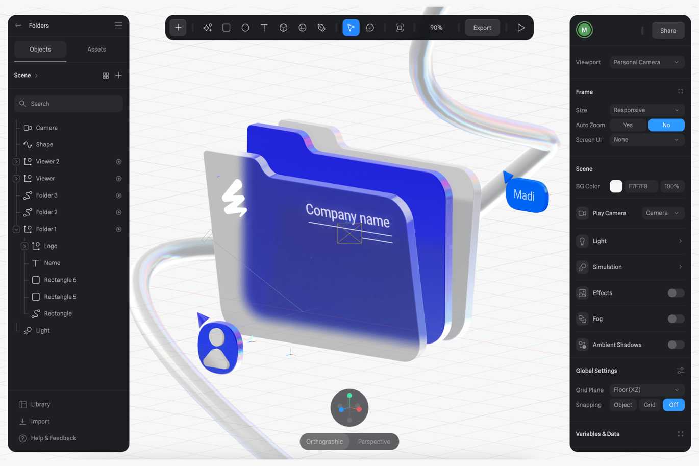 Interactive Folders 3D, Incl. logo & animated folder UI - Envato