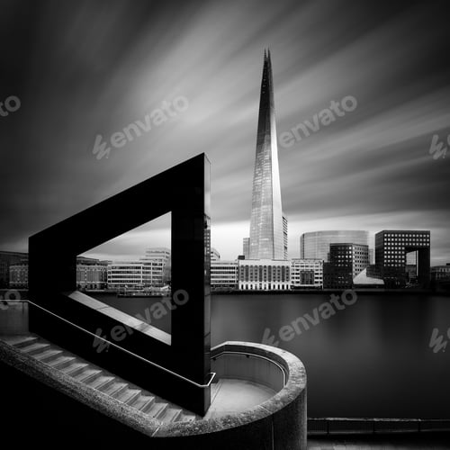 Preview: Fantastic skyscraper scene. Thames river in the middle of London city, United Kingdom.