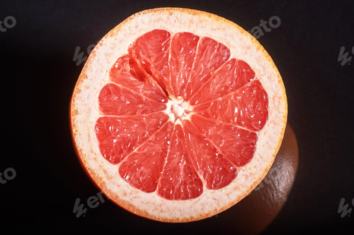 Preview: Fresh grapefruit pieces. On black background.