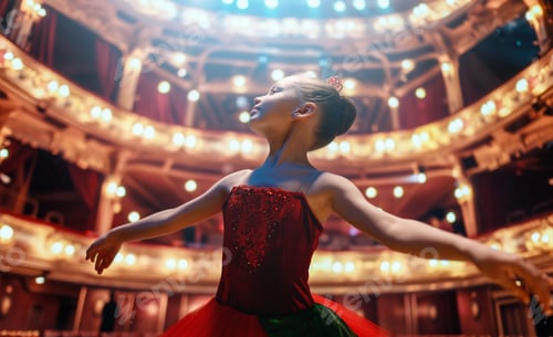 Preview: girl in a red tutu dancing on the stage