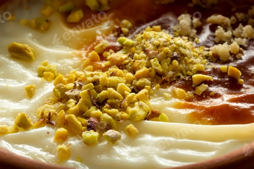 Preview: Traditional Turkish Dessert Sutlac. Rice Pudding.
