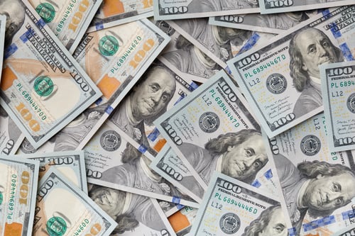 Preview: Background of one hundred dollar bills