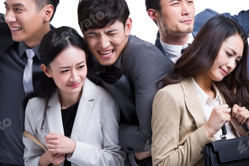 Preview: Young commuters waiting crowded place