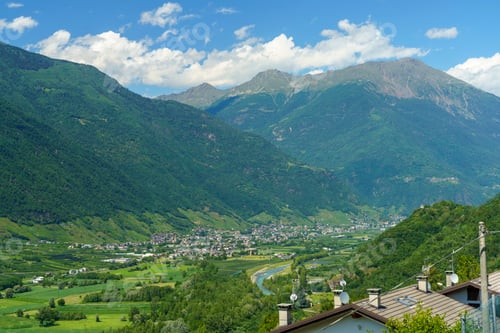 Preview: Mountain landscape at summer along the road of Aprica pass