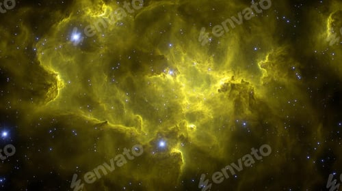 Preview: Glowing nebula with scattered stars in outer space.