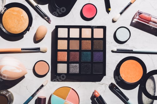 Preview: Professional makeup tools laying together