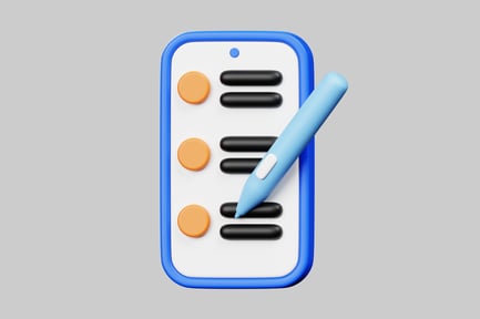 Visualização: Lista de verificação móvel estilizada com caneta