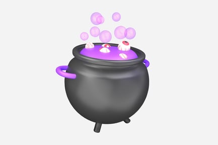 Preview: Cauldron With Bubbles 3D Illustration