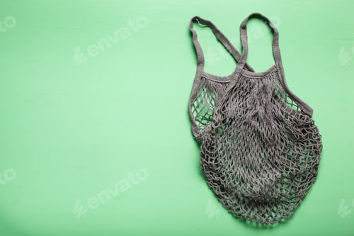 Preview: reusable mesh cotton shopping bag, plastic free zero waste concept