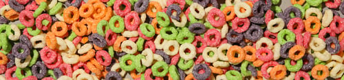 Preview: Colorful cornflakes, concept of tasty breakfast, morning food