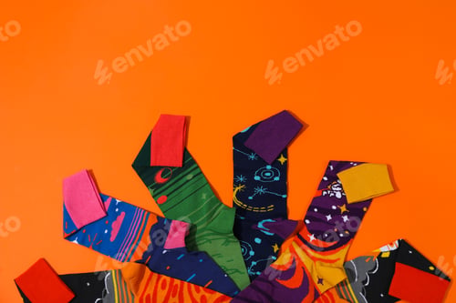 Preview: Concept of clothes for legs - socks, top view