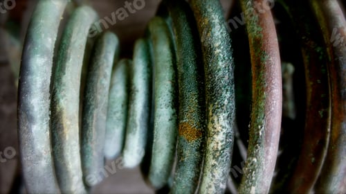 Preview: Copper spring pipe green patina metal rustic