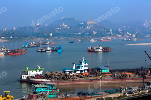 Preview: Irrawaddy River and city of Sagaing - Myanmar