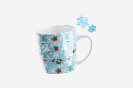 Предпросмотр: Кружка с трехмерным зимним узором со снежинками