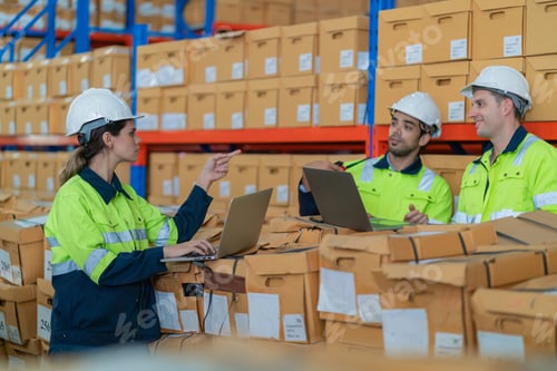 Preview: Warehouse worker working in warehouse storage.