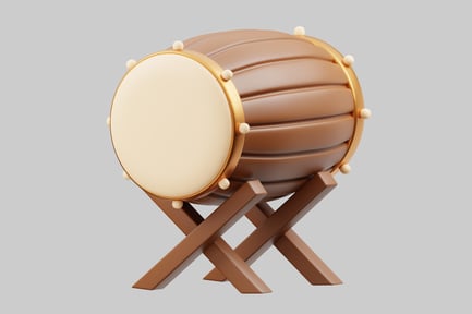 Preview: Cartoon ramadan drum with stand