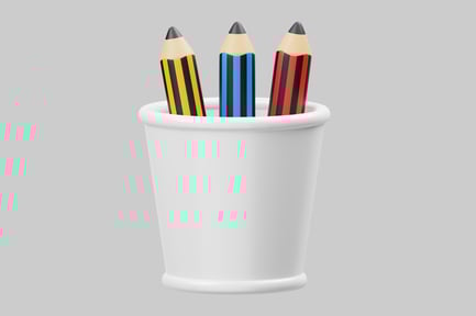 Preview: Pencils in white holder set