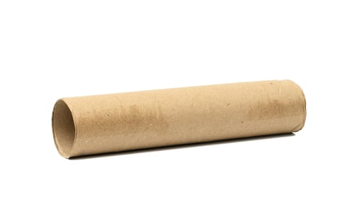Preview: Brown paper towel from a roll of kitchen towels, object isolated on a white background