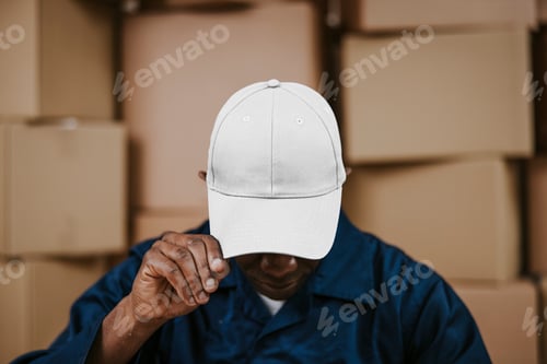 Preview: Delivery man wearing white hat
