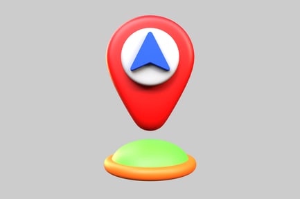 Preview: Geolocation pin navigation indicator device