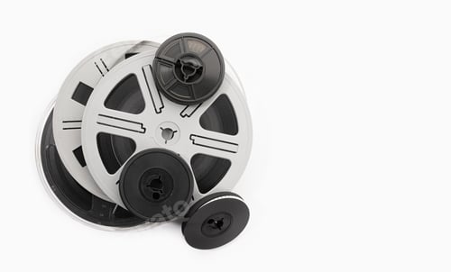 Preview: Super 8 film reels isolated on white background