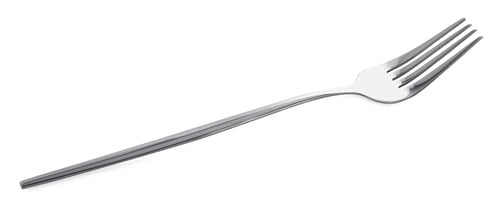 Preview: One shiny metal fork isolated on white