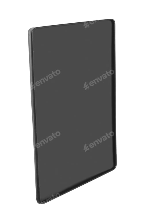 Preview: Black food tray isolated on white background