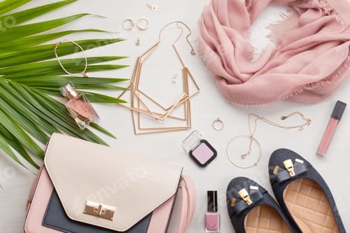 Preview: Fashion female accessories, urban style concept