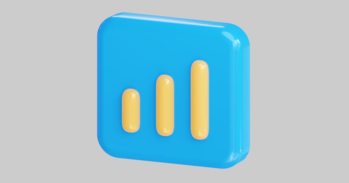 Blue statistics box 3D, Incl. box & chart - Envato