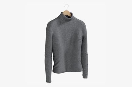 Preview: Gray Turtleneck Pullover on Hanger