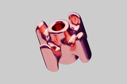 Preview: Abstract rose gold metal sculpture