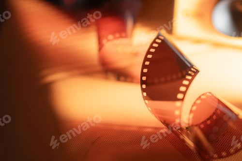 Preview: Curled Film Strip in Warm Light
