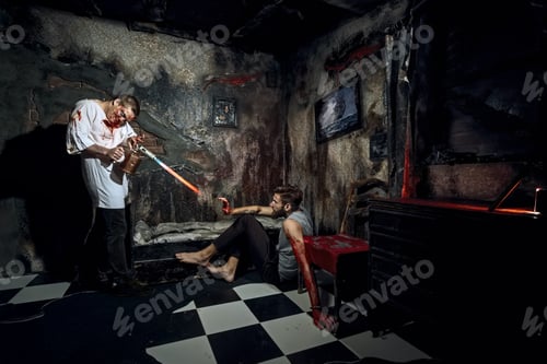 Preview: Psycho killer tortures with gas burner miserable victim