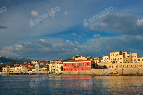 Preview: Picturesque old port of Chania, Crete island. Greece