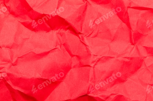 Preview: Abstract Wrinkled Red Paper Close-up, Texture Background