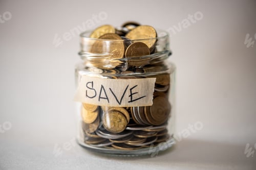 Preview: Clear Jar Full of Gold and Silver Coins