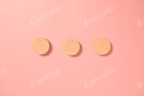 Preview: Wooden Circles on a Pink Background